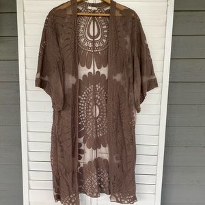 Jodifl brown lace kimono